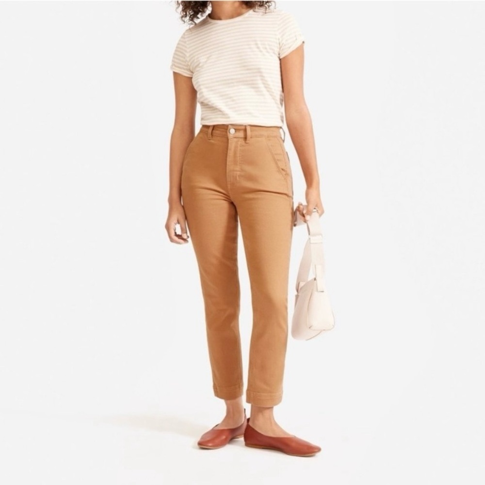 NEW Everlane The Slim Leg High Rise Crop Pant, Sz 8